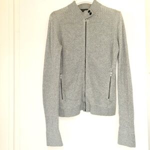 Armani Exchange Gray zip up knit jacket + sweater